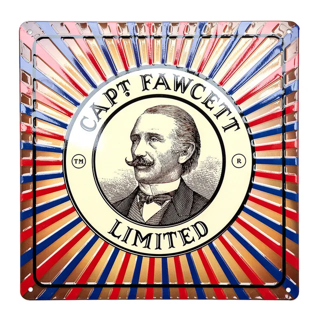 captain-fawcett-tin-plate-sign-plaque-d-corative-en-t-le-avec-logo-du-capitaine- image 1