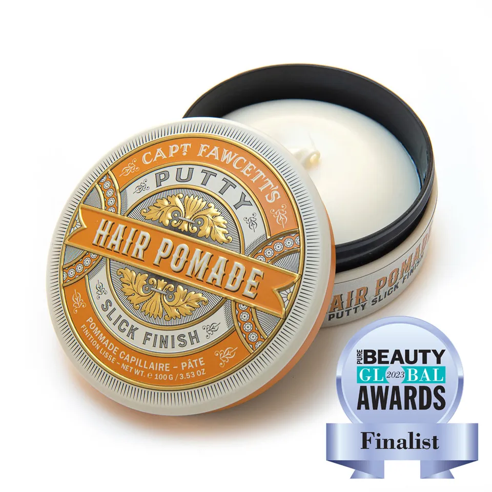captain-fawcett-putty-pomade-tenue-forte-finition-naturelle-pour-cheveux-pais-et image 1