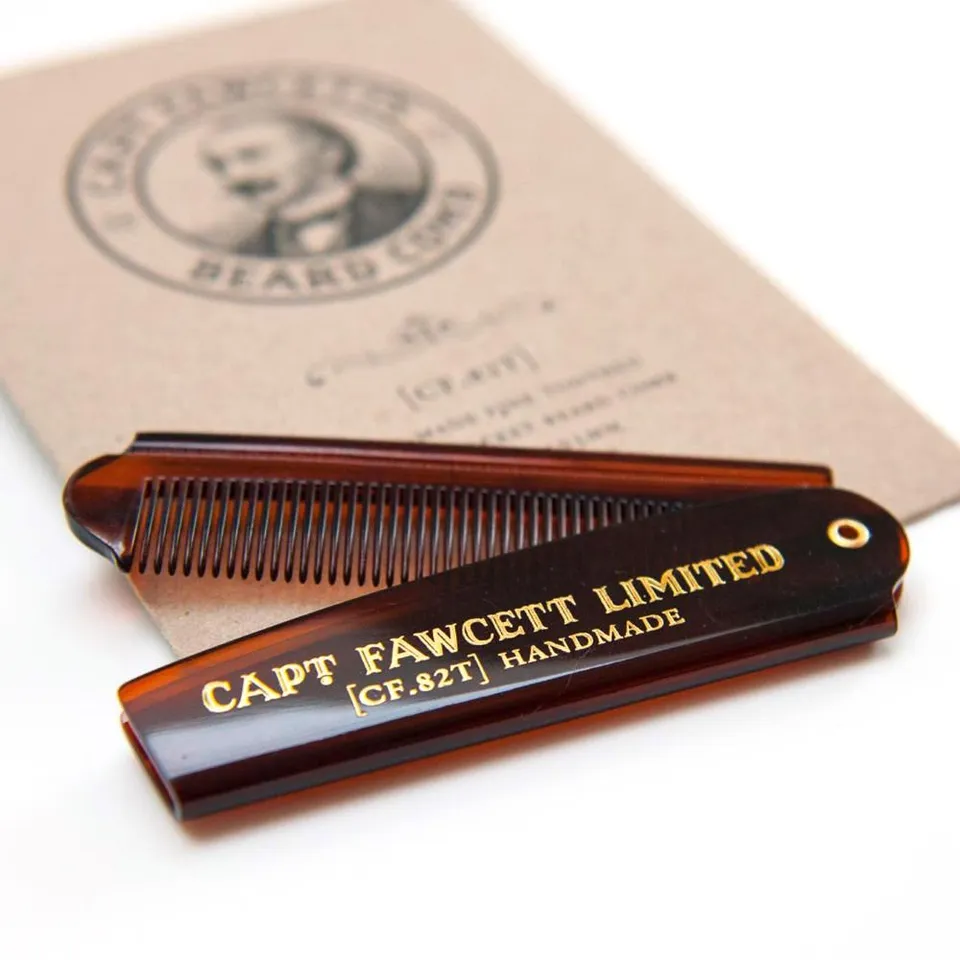 captain-fawcett-folding-pocket-beard-comb-cf-82t-peigne-barbe-pliant-de-poche-fi image 1