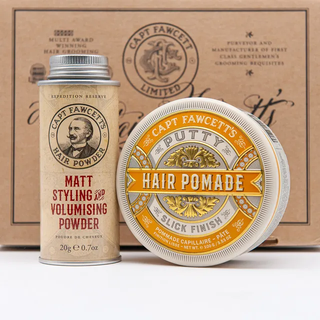 captain-fawcett-hair-couture-gift-set-coffret-coiffant-putty-pomade-poudre-coiff image 1
