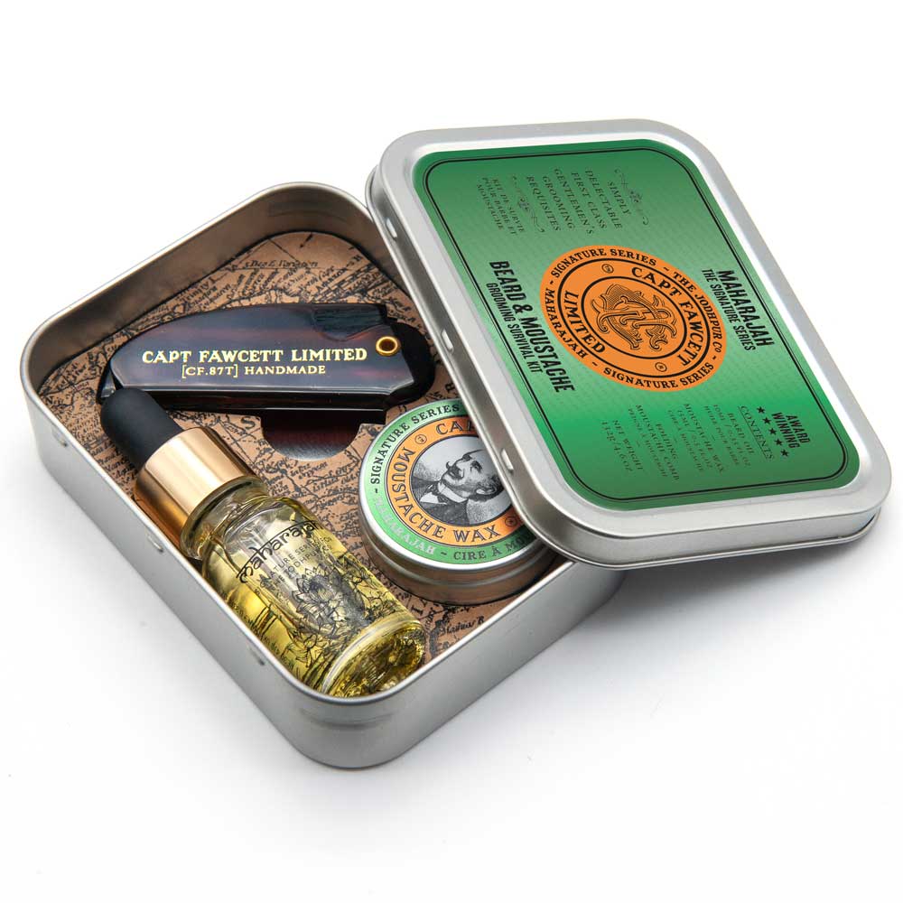 captain-fawcett-maharajah-grooming-survival-kit-coffret-de-voyage-huile-barbe-ci image 1