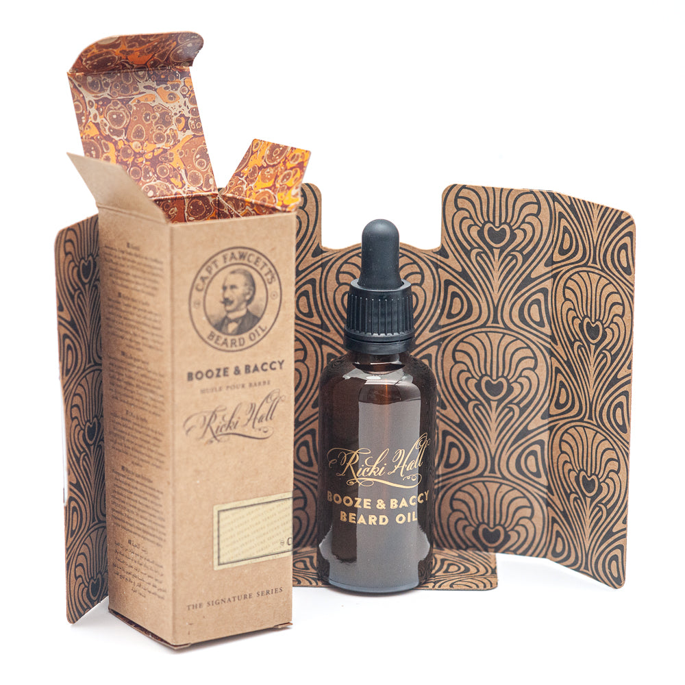 captain-fawcett-booze-baccy-beard-oil-ricki-hall-50-ml-huile-barbe-tabac-miel-en image 3