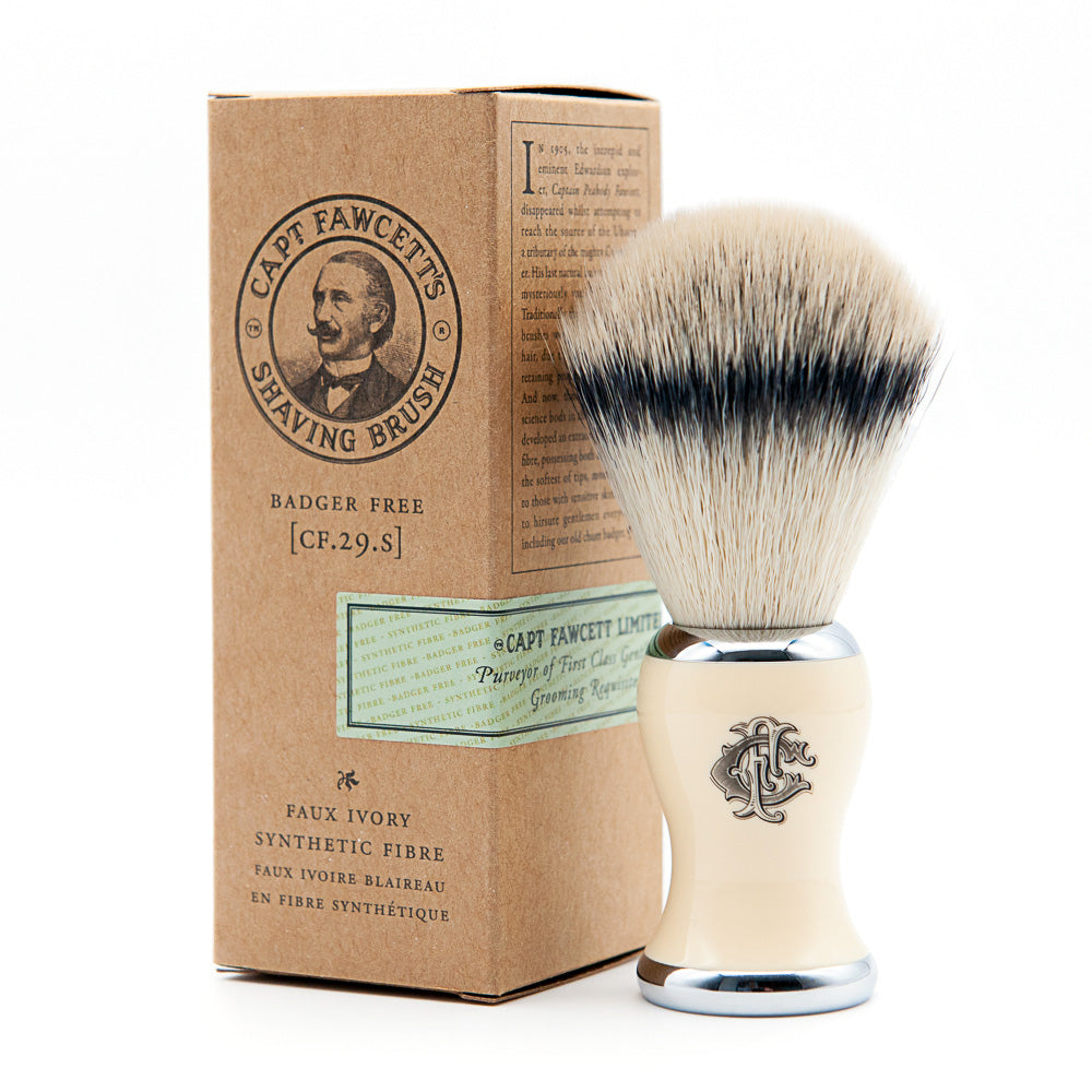 captain-fawcett-faux-badger-shaving-brush-blaireau-de-rasage-synth-tique-sans-cr image 1