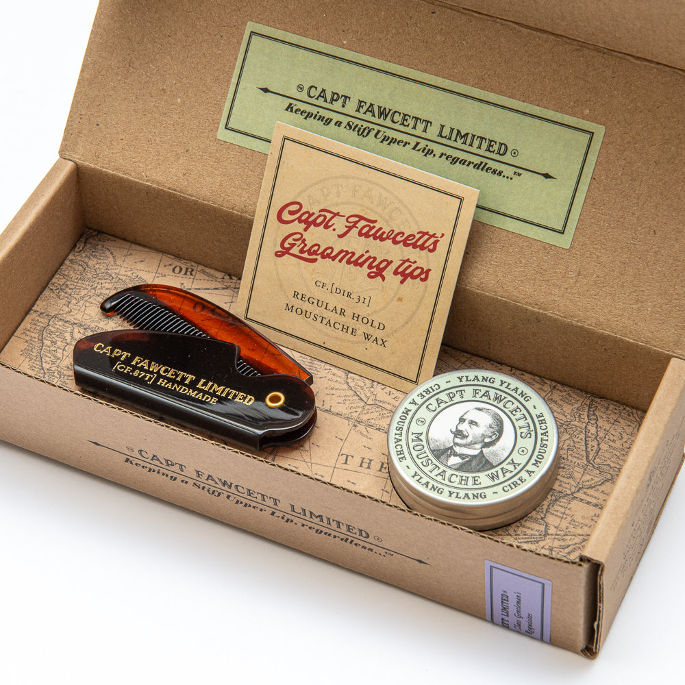 captain-fawcett-moustache-wax-folding-pocket-comb-cf-87t-set-cire-moustache-et-p image 3
