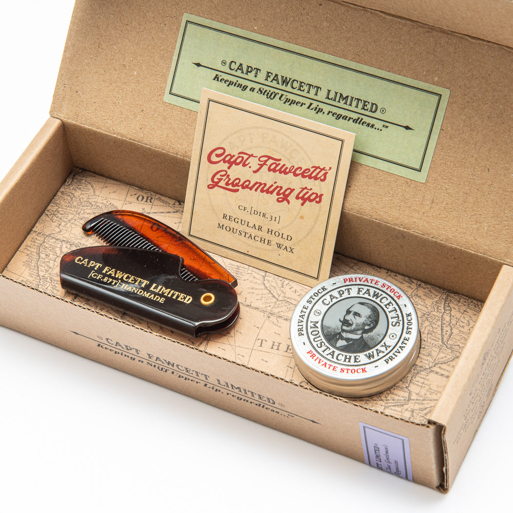 captain-fawcett-moustache-wax-folding-pocket-comb-cf-87t-set-cire-moustache-et-p image 2